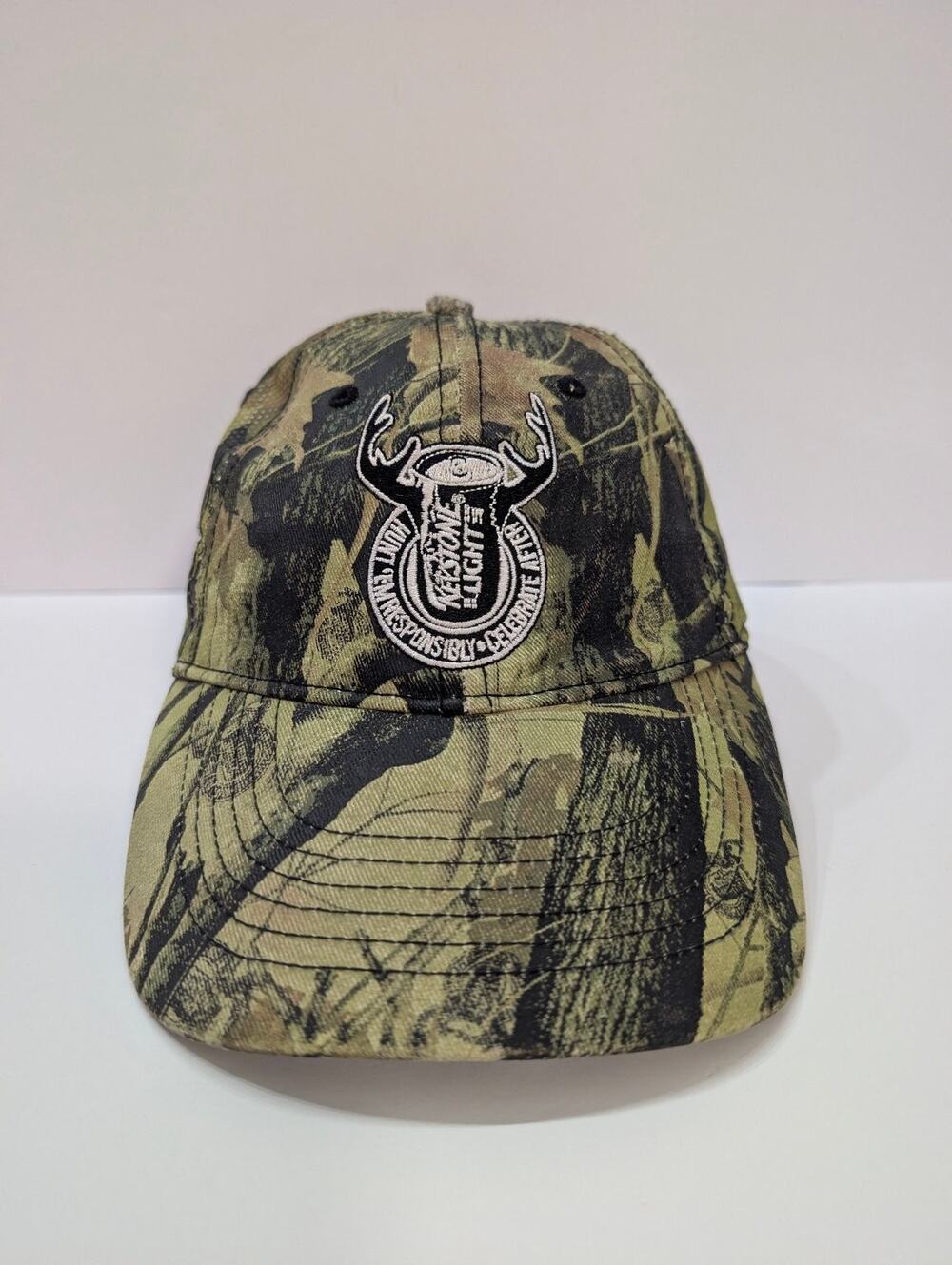 Vintage Keystone Light Beer Camouflage Dad Hat Adjustable Mens Deer Antlers Cap